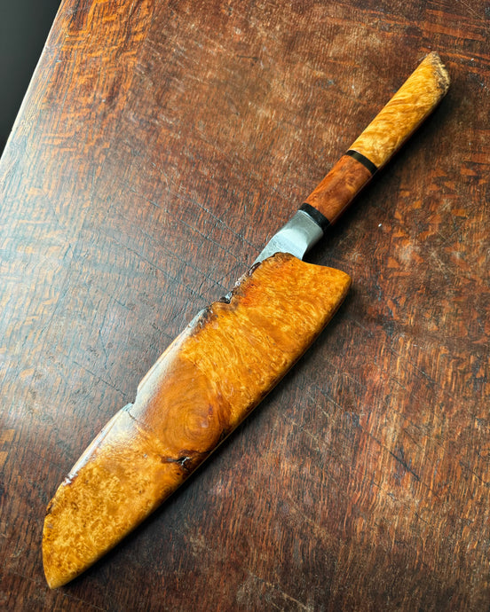 Loon Knifeworks 198mm live edge gyuto and saya